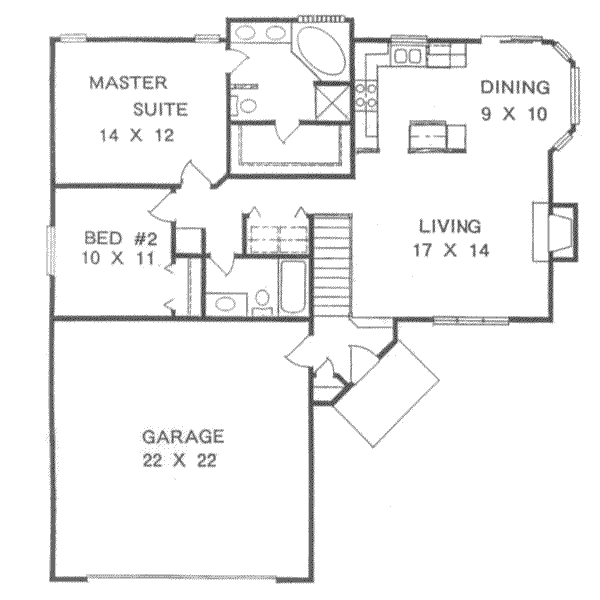 Architectural House Design - Ranch Floor Plan - Main Floor Plan #58-105