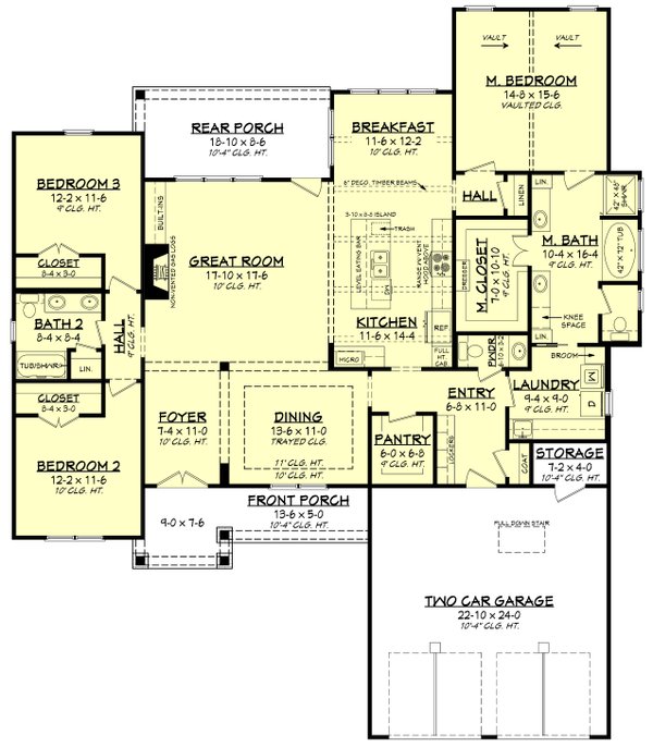 House Design - Ranch Floor Plan - Main Floor Plan #430-287