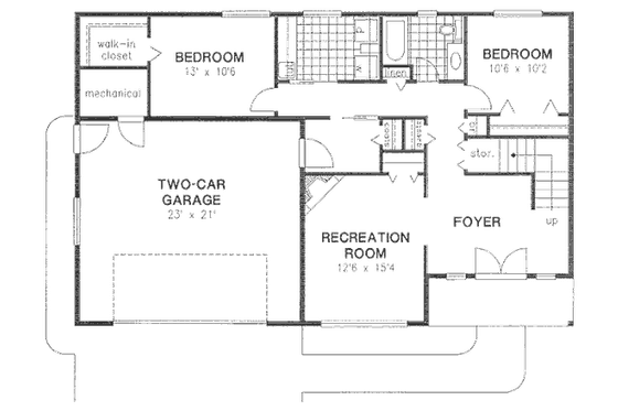 Floor Plan - Lower Floor for Traditional House Plan #18-8969 - 5 bed, 3 bath