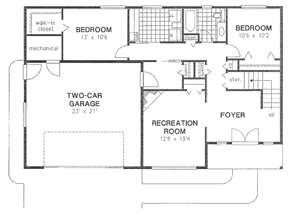 Home Plan - Traditional Floor Plan - Lower Floor Plan #18-8969