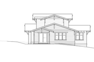 Exterior - Rear Elevation for Craftsman House Plan #895-45 - 4 bed, 3 bath