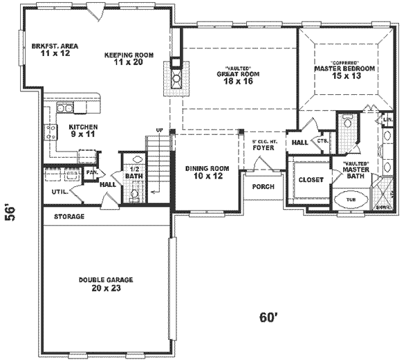 Traditional Floor Plan - Main Floor Plan #81-536