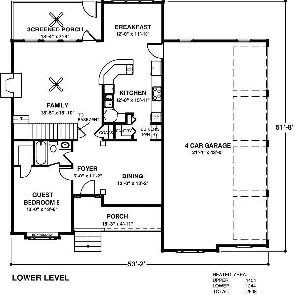 Architectural House Design - Country Floor Plan - Main Floor Plan #56-544