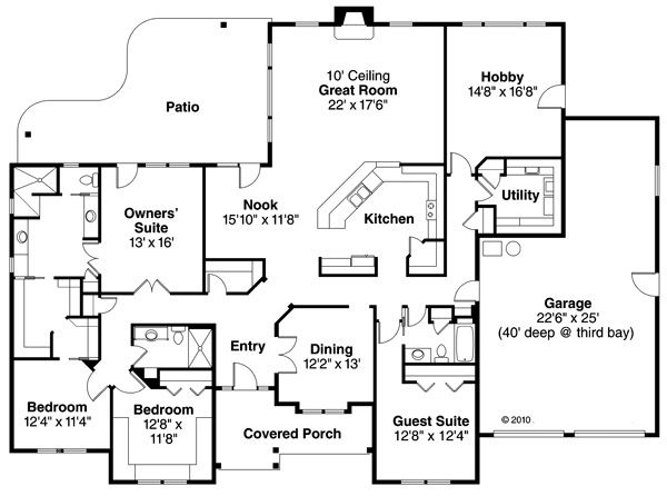 Home Plan - Ranch Floor Plan - Main Floor Plan #124-856