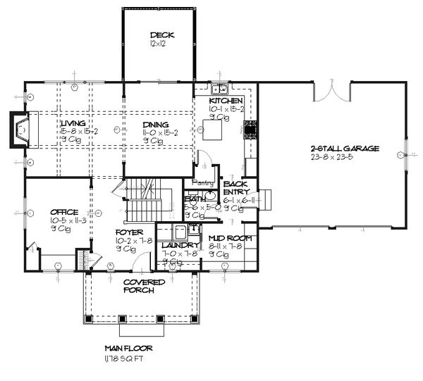 Traditional Floor Plan - Main Floor Plan #901-19