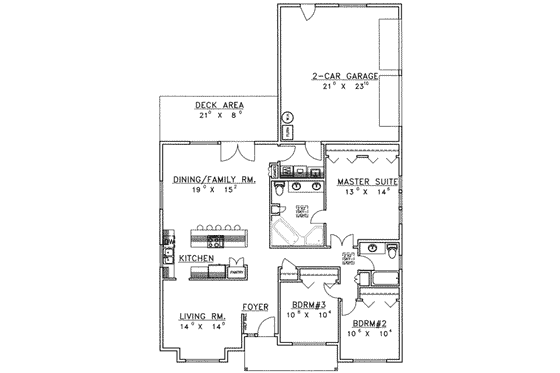Floor Plan - Main Floor for Traditional House Plan #117-206 - 3 bed, 2 bath