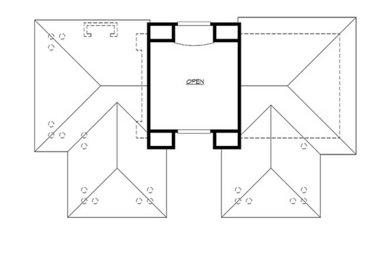 House Blueprint - Floor Plan - Upper Floor for Classical House Plan #132-224, 1 bath