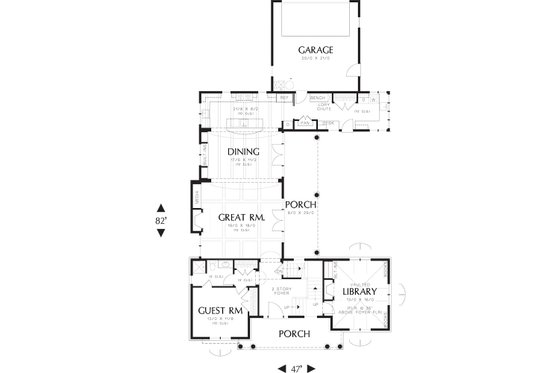 Floor Plan - Main Floor for Traditional House Plan #48-244 - 4 bed, 3.5 bath