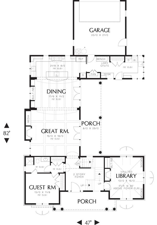 Architectural House Design - Traditional Floor Plan - Main Floor Plan #48-244