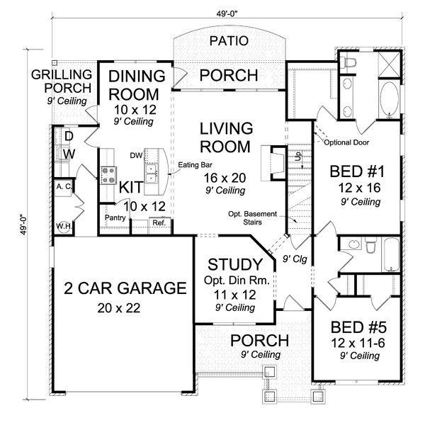 House Plan Design - Traditional Floor Plan - Main Floor Plan #513-2061