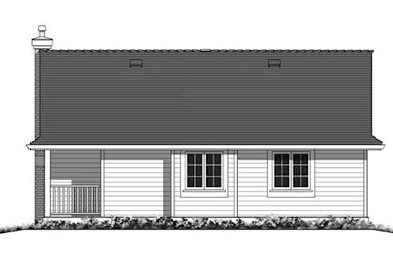 Exterior - Rear Elevation for Country House Plan #18-1047 - 2 bed, 1 bath