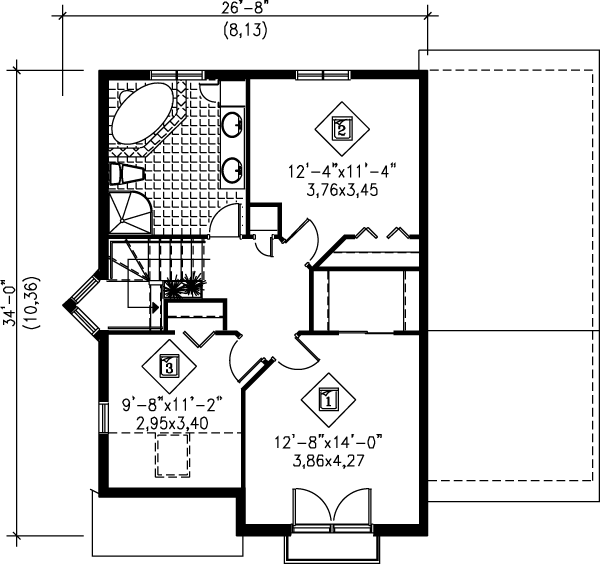 Traditional Floor Plan - Upper Floor Plan #25-2027