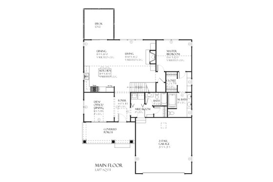 Floor Plan - Main Floor for Traditional House Plan #901-87 - 3 bed, 3 bath