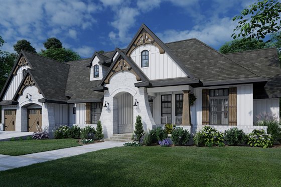 Exterior - Front Elevation 4 for Farmhouse House Plan #120-264 - 4 bed, 3 bath