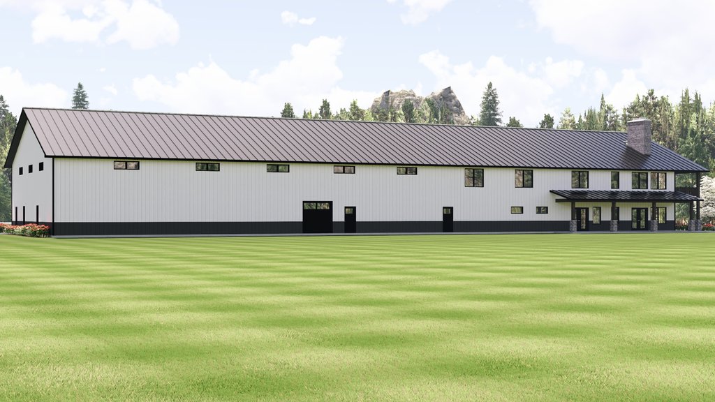 Exterior - Rear Elevation 1 for Barndominium House Plan #1064-457 - 3 bed, 3.5 bath