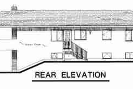 Exterior - Rear Elevation for Traditional House Plan #18-9053 - 3 bed, 2 bath
