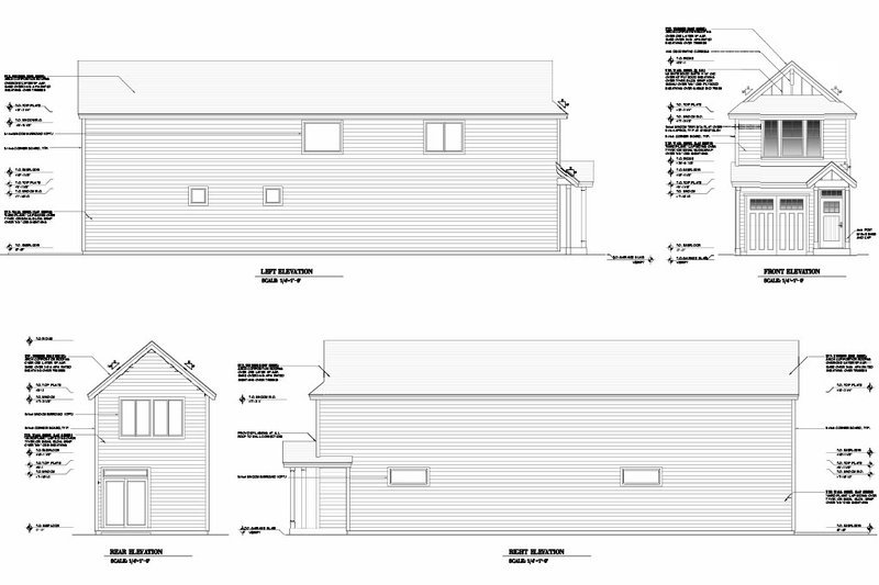 House Blueprint - Exterior - Other Elevation for Prairie House Plan #53-760 - 3 bed, 2.5 bath