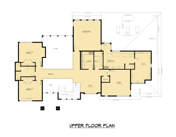 Contemporary Floor Plan - Upper Floor Plan #1066-260