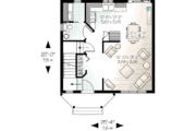 European Style House Plan - 3 Beds 1.5 Baths 1232 Sq/Ft Plan #23-500 