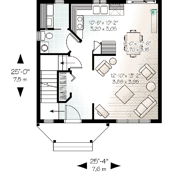 European Floor Plan - Main Floor Plan #23-500