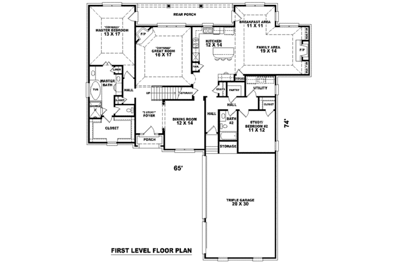 European Style House Plan - 3 Beds 3 Baths 3521 Sq/Ft Plan #81-1167 ...