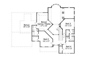 Floor Plan - Upper Floor for European House Plan #411-741 - 5 bed, 3.5 bath