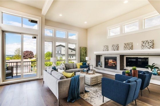 Interior - Family Room 1 for Modern House Plan #1066-2 - 4 bed, 3.5 bath