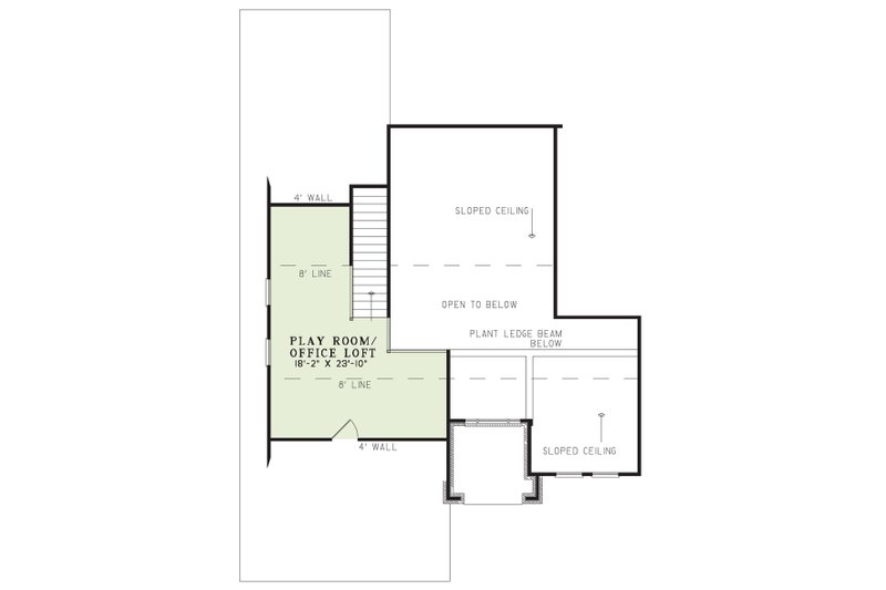 House Blueprint - Floor Plan - Upper Floor for European House Plan #17-200 - 4 bed, 2.5 bath