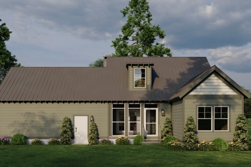 House Blueprint - Exterior - Rear Elevation for Country House Plan #17-3449 - 2 bed, 2 bath