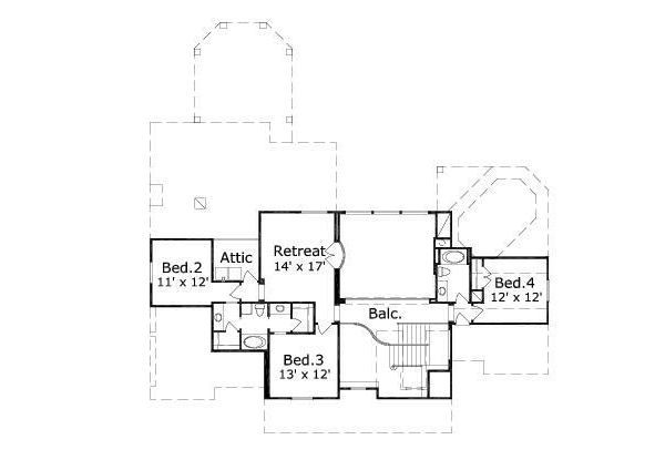 Farmhouse Floor Plan - Upper Floor Plan #411-473