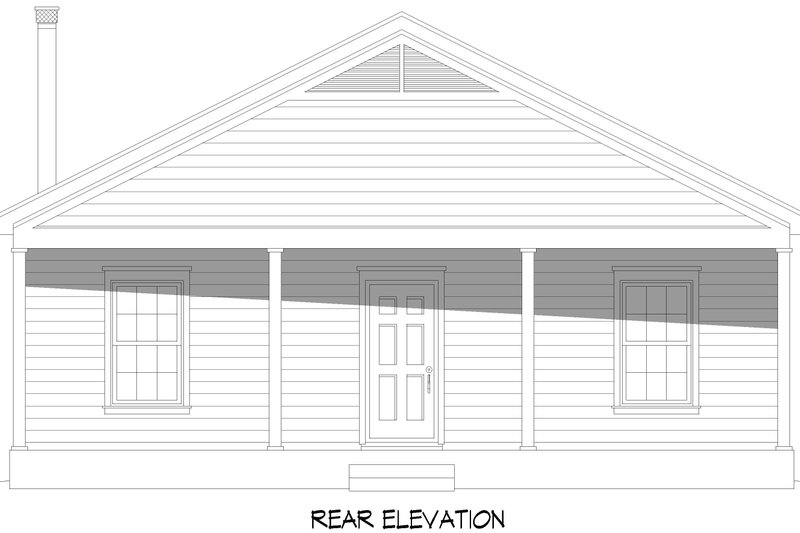 Architectural House Design - Exterior - Rear Elevation for Contemporary House Plan #932-1027 - 2 bed, 1 bath