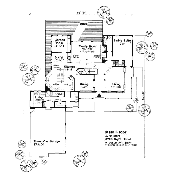 Architectural House Design - Country Floor Plan - Main Floor Plan #50-150