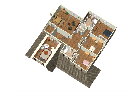 Floor Plan - Upper Floor 1 for Country House Plan #25-4684 - 4 bed, 2 bath