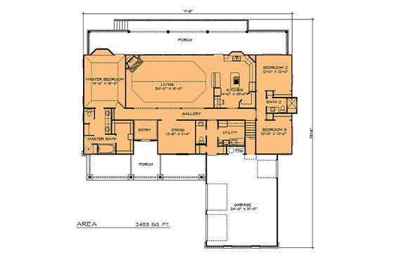 Main Floor Plan - 2433 country home