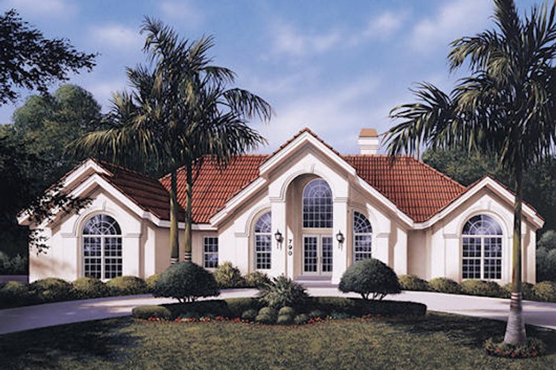 Dream House Plan - Mediterranean Exterior - Front Elevation Plan #57-305
