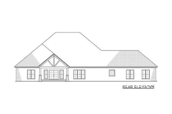 Exterior - Rear Elevation 1 for Craftsman House Plan #17-2609 - 5 bed, 3.5 bath
