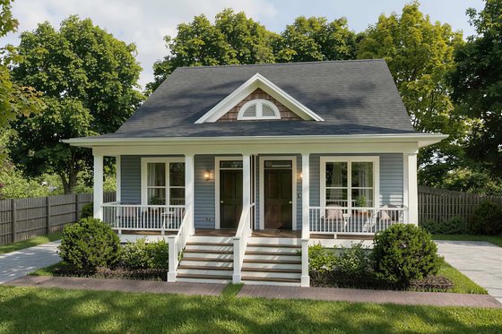 Exterior - Front Elevation 3 for Farmhouse House Plan #79-241 - 2 bed, 2 bath