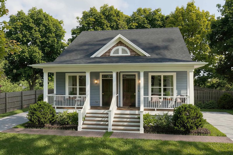 Home Plan - Exterior - Front Elevation 3 for Farmhouse House Plan #79-241 - 2 bed, 2 bath