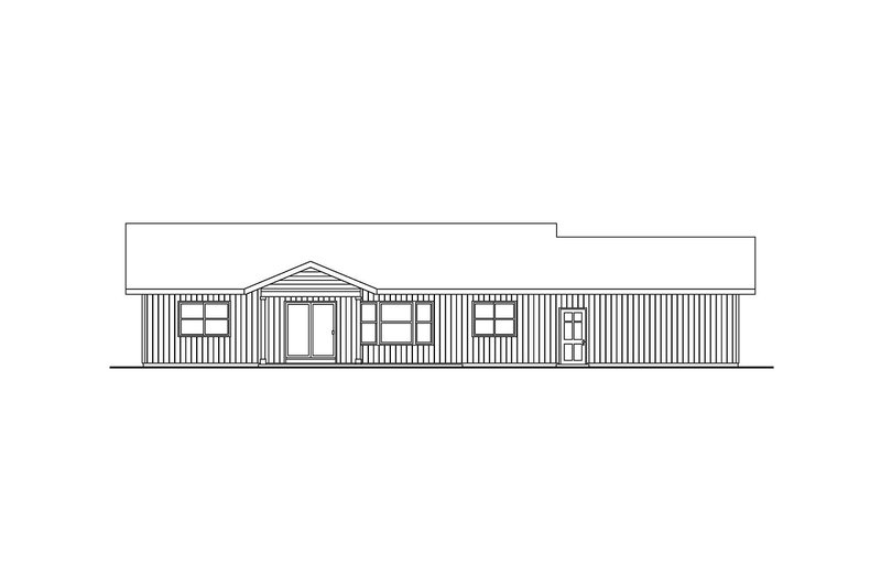 Home Plan - Exterior - Rear Elevation for Ranch House Plan #124-1470 - 3 bed, 2 bath