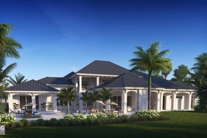 Exterior - Rear Elevation for Mediterranean House Plan #1083-19 - 5 bed, 6 bath