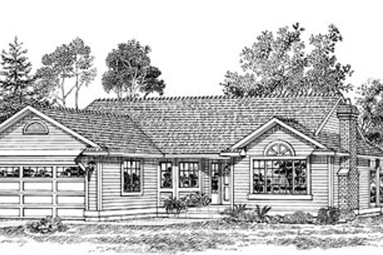 Exterior - Front Elevation for Traditional House Plan #47-249 - 3 bed, 2 bath