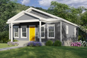 House Blueprint - Exterior - Front Elevation for Country House Plan #932-1410 - 3 bed, 2 bath