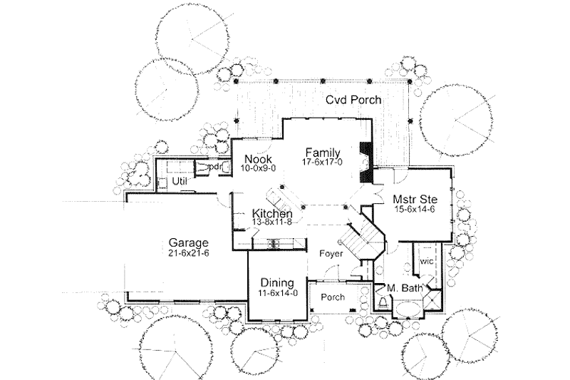 House Blueprint - Floor Plan - Main Floor for Farmhouse House Plan #120-135 - 3 bed, 3 bath