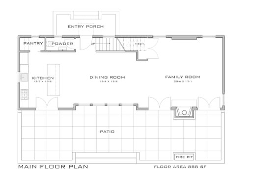 Modern style House plan, main level floor plan