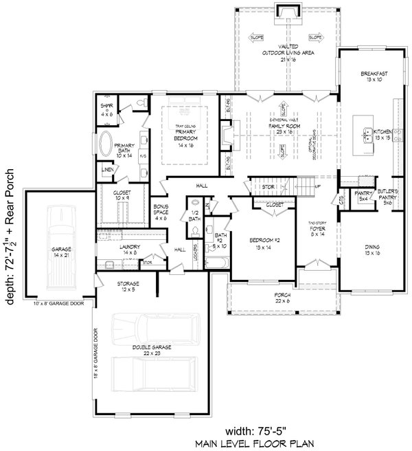 Colonial Floor Plan - Main Floor Plan #932-1146