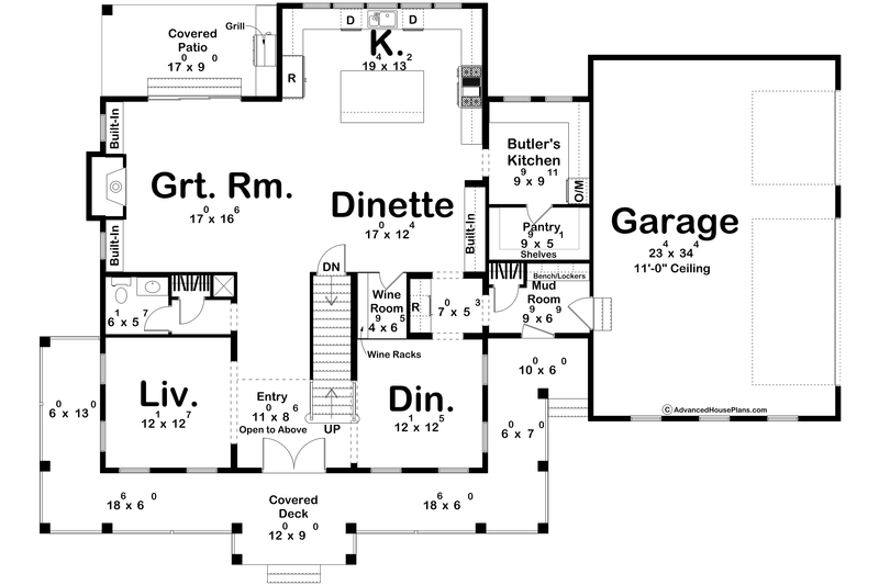 House Design - Floor Plan - Main Floor for Colonial House Plan #455-347 - 4 bed, 3.5 bath