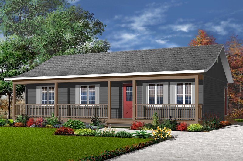 Ranch Style House Plan - 3 Beds 1 Baths 1127 Sq/Ft Plan #23-857