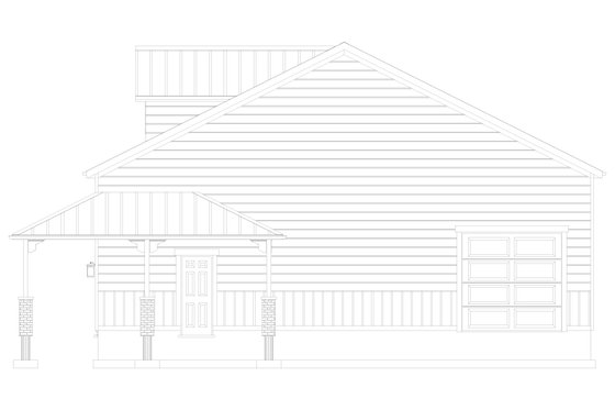Exterior - Rear Elevation 1 for Barndominium House Plan #1060-232, 1 bath