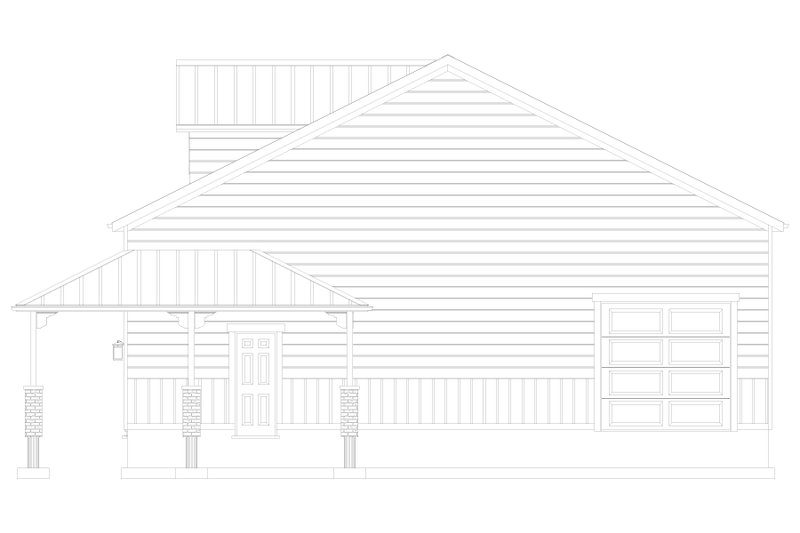 Home Plan - Exterior - Rear Elevation 1 for Barndominium House Plan #1060-232, 1 bath