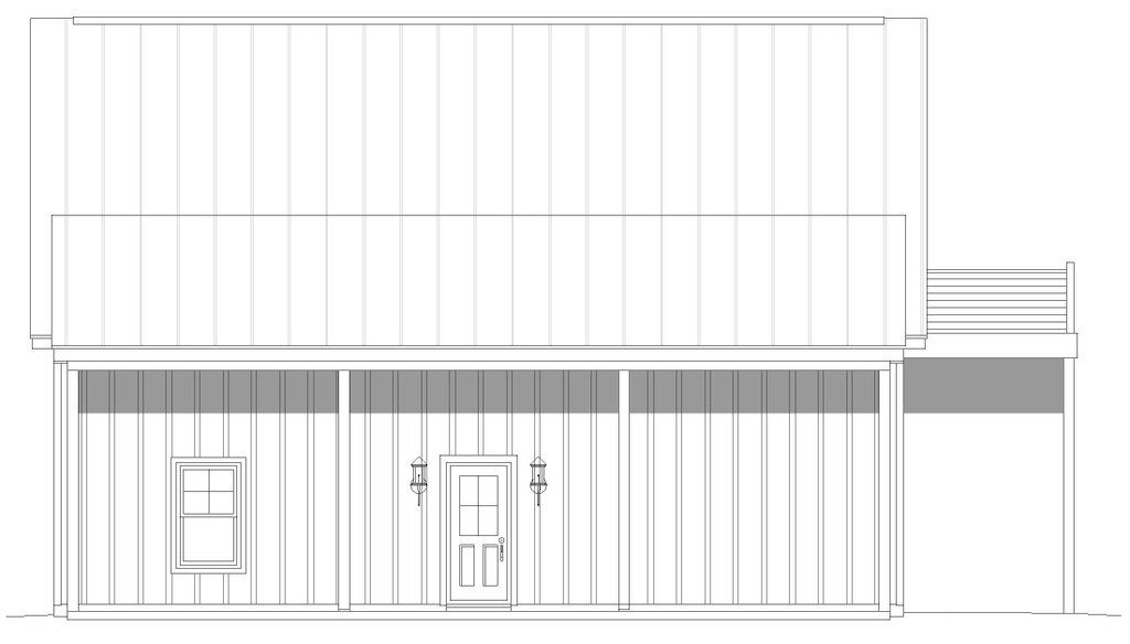 Exterior - Other Elevation 1 for Southern House Plan #932-1422, 0 bath